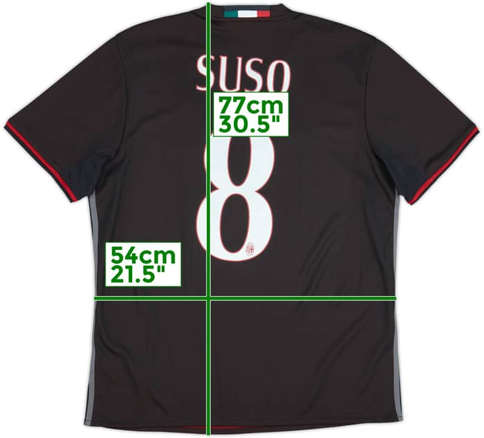 2016-17 AC Milan Home Shirt Suso #8 - 8/10 - (L)