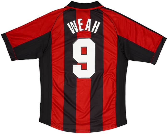 1998-00 AC Milan Home Shirt Weah #9 - 8/10 - (L)