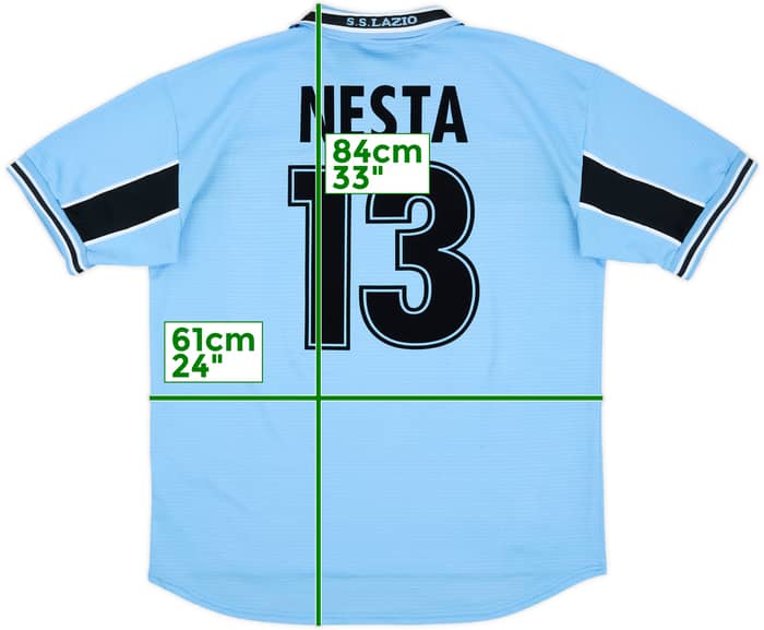 1998-00 Lazio Home Shirt Nesta #13 - 7/10 - (XXL)