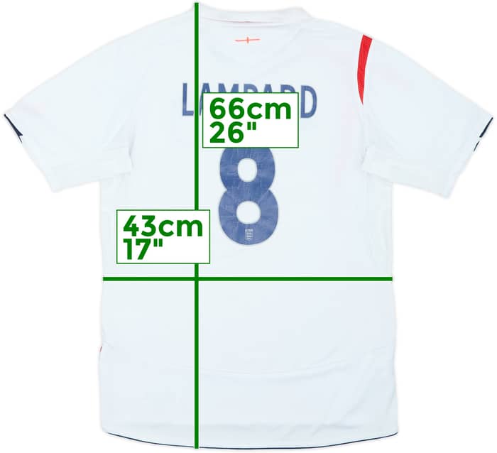 2005-07 England Home Shirt Lampard #8 - 6/10 - (L.Boys)