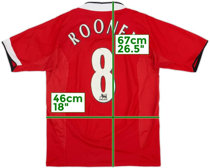 2004-06 Manchester United Home Shirt Rooney #8 - 7/10 - (S)