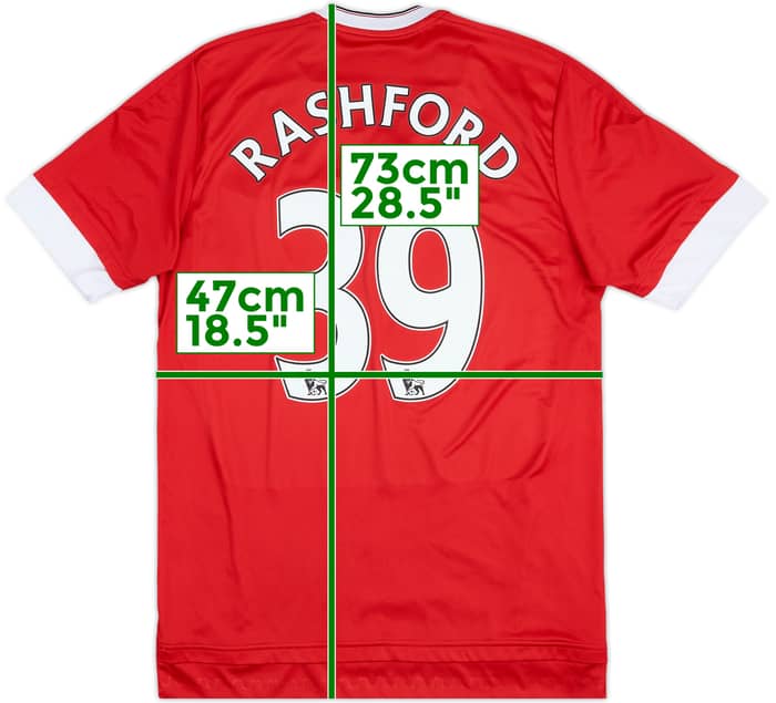2015-16 Manchester United Home Shirt Rashford #39 - 7/10 - (M)