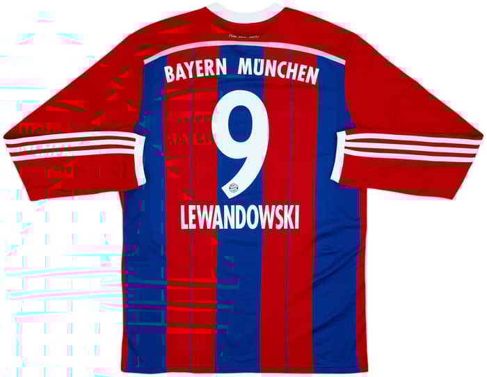 2014-15 Bayern Munich Home L/S Shirt Lewandowski #9 - 8/10 - (XL)