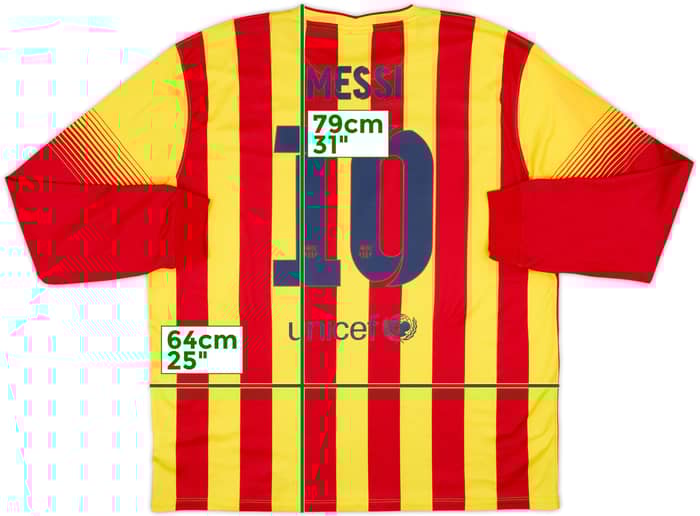 2013-15 Barcelona Away L/S Shirt Messi #10 - 8/10 - (XXL)