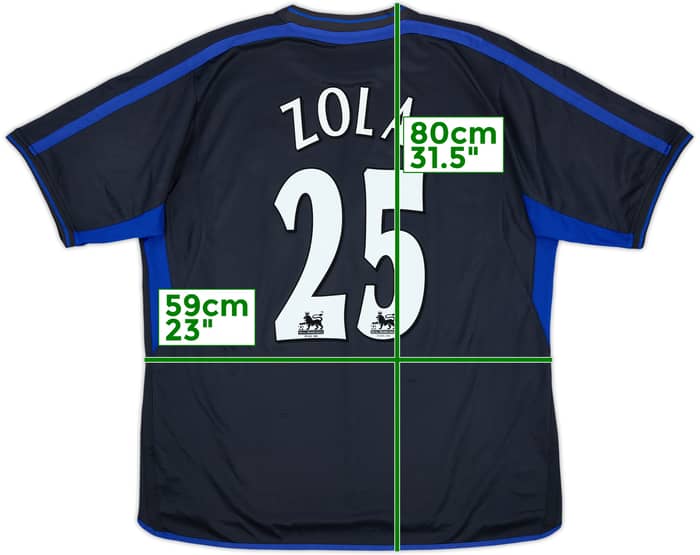 2002-04 Chelsea Camiseta de visitante Zola #25 - 8/10 - (XXL)