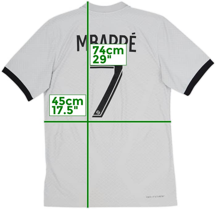 2022-23 París Saint-Germain Camiseta Auténtica de Visitante Mbappe #7 - 9/10 - (S)