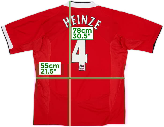 2004-06 Manchester United Home Shirt Heinze #4 - 8/10 - (XL)