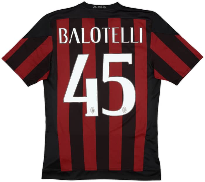 2015-16 AC Milan Home Shirt Balotelli #45 - 10/10 - (S)