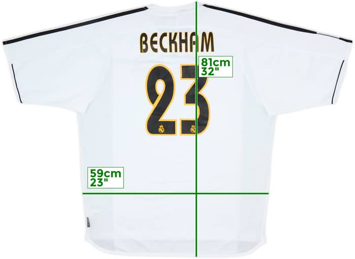 2003-04 Real Madrid Home Shirt Beckham #23 - 7/10 - (XL)