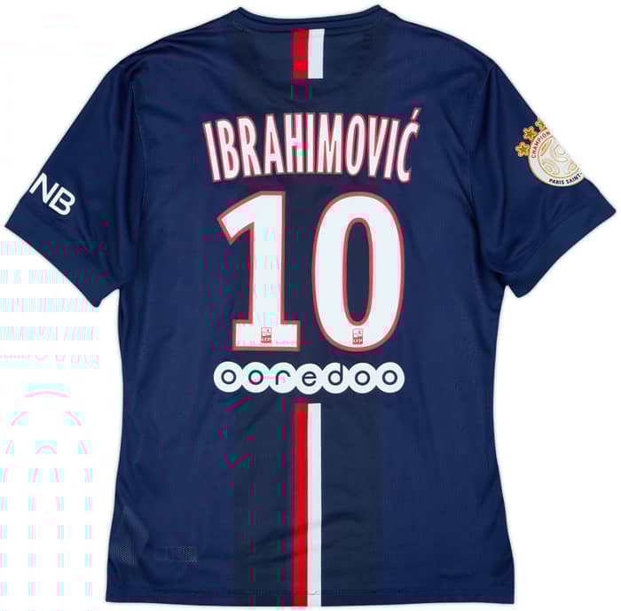 2015-16 Paris Saint-Germain Authentic Home Shirt Ibrahimovic #10 - 6/10 - (L)