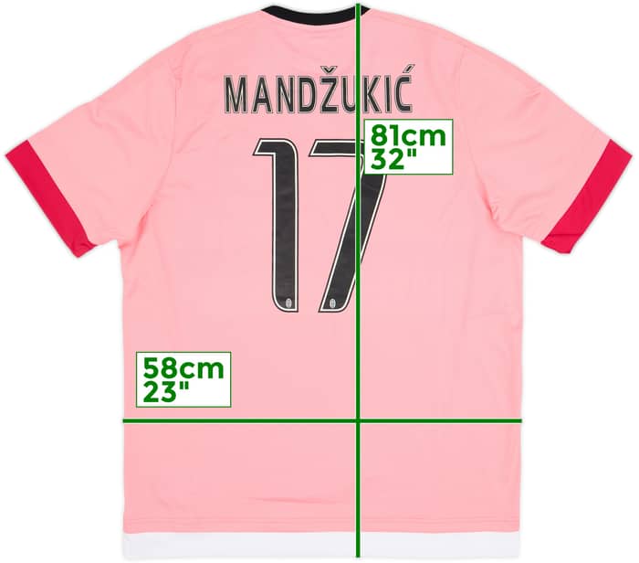 Camiseta de visitante de la Juventus 2015-16 Mandzukic #17 (XL)