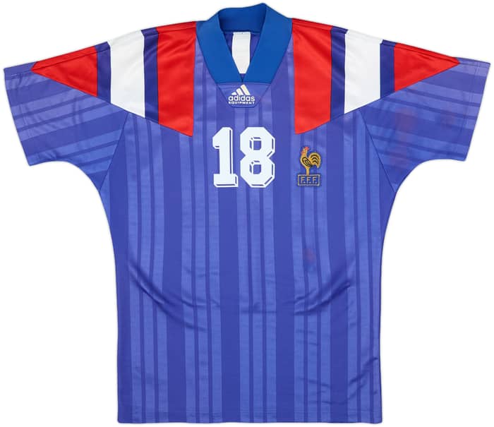 1992-94 France Home Shirt Cantona #18 - 6/10 - (S)