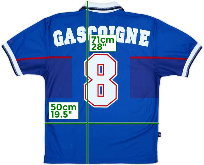 1997-99 Rangers Home Shirt Gascoigne #8 - 8/10 - (S)