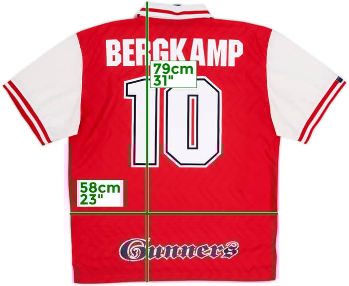 1996-98 Arsenal Home Shirt Bergkamp #10 - 8/10 - (XL)