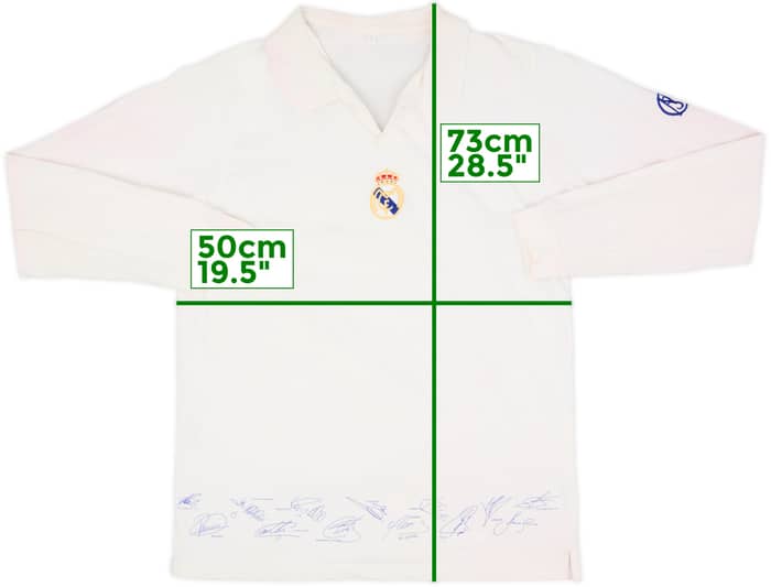 2002-03 Real Madrid 'Signed' Cotton L/S Shirt - 5/10 - (L)