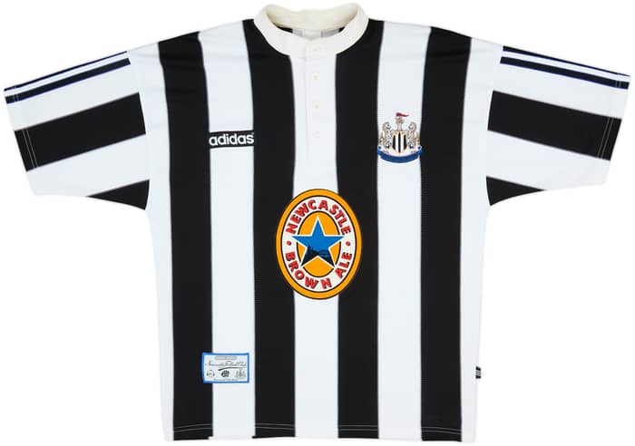 1995-97 Newcastle Home Shirt Ginola #14 - 8/10 - (M)