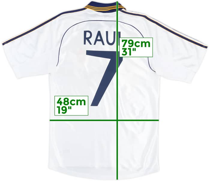1998-00 Real Madrid Home Shirt Raul #7 - 7/10 - (S)