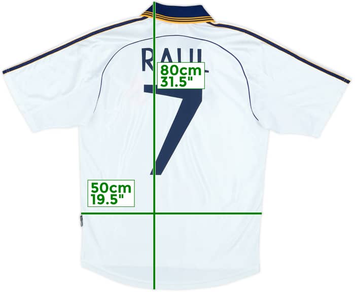 1998-00 Real Madrid Home Shirt Raul #7 - 8/10 - (S)