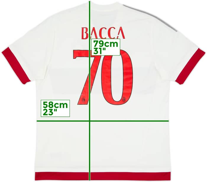 2015-16 AC Milan Away Shirt Bacca #70 - 7/10 - (XL)