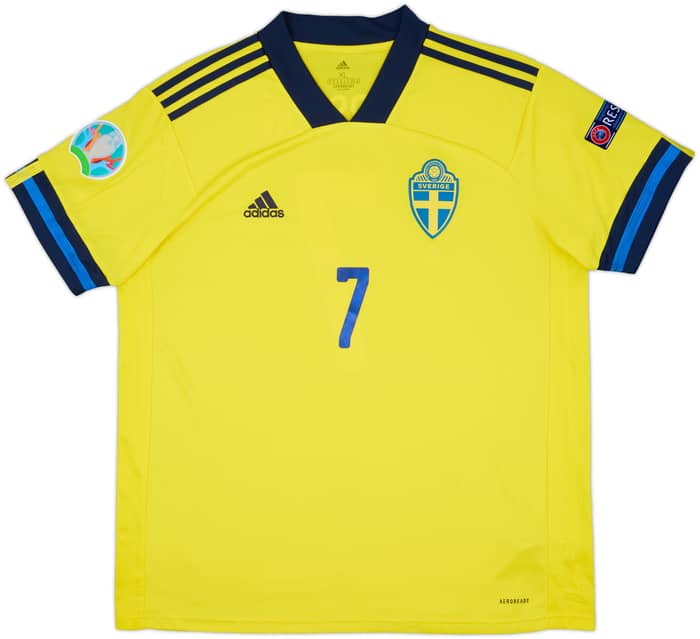 2020-21 Sweden Home Shirt Larsson #7 - 9/10 - (XL)