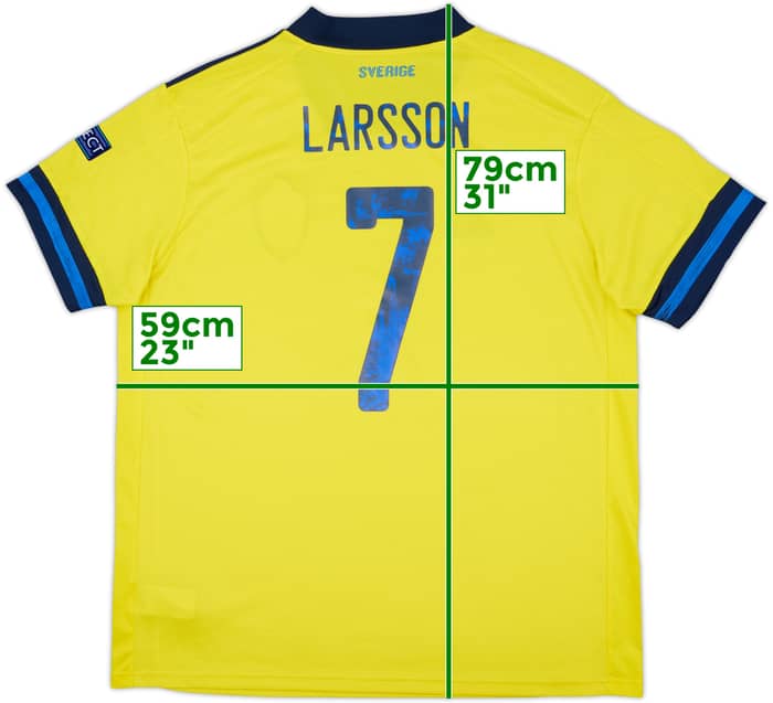 2020-21 Sweden Home Shirt Larsson #7 - 9/10 - (XL)