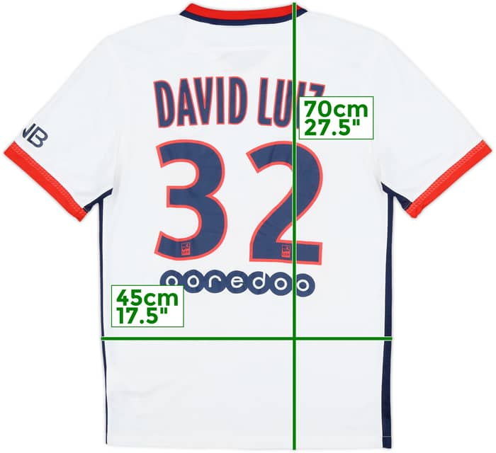 2015-16 Paris Saint-Germain Away Shirt David Luiz #32 - 8/10 - (S)