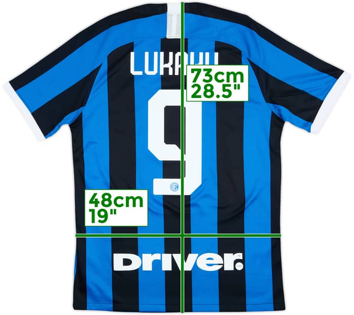 2019-20 Inter Milan Home Shirt Lukaku #9 - 10/10 - (M)