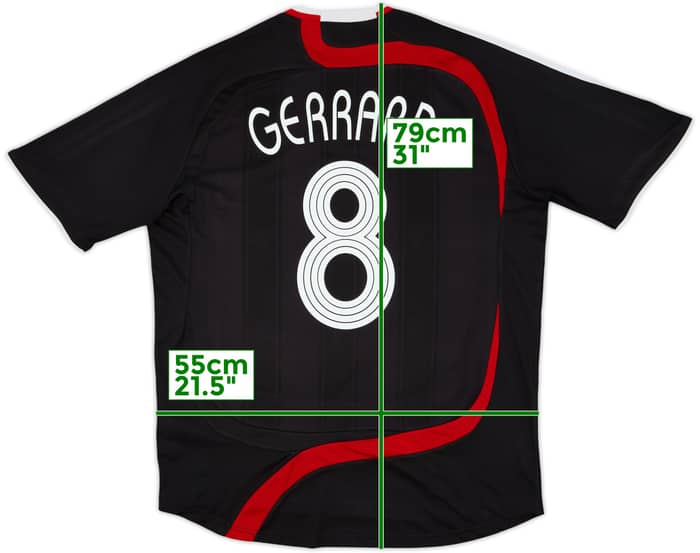 Camiseta de la tercera equipación del Liverpool 2007-08 Gerrard #8 - 6/10 - (XXL)