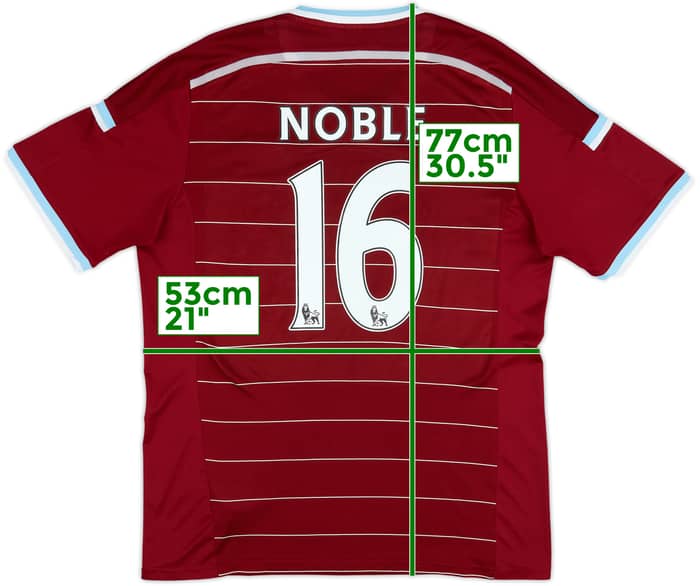 2014-15 West Ham Home Shirt Noble #16 - 8/10 - (XL)
