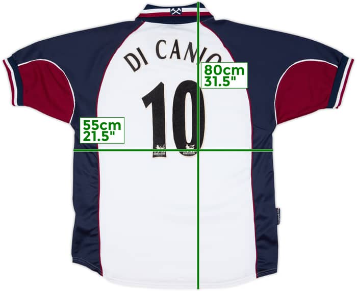 1999-01 West Ham Camiseta Visitante Di Canio #10 - 5/10 - (XL)