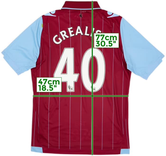 2014-15 Aston Villa Home Shirt Grealish #40 - 6/10 - (M)