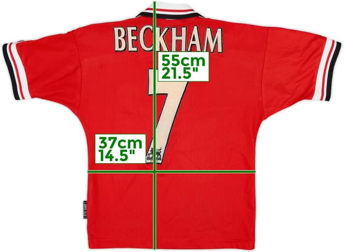Camiseta de local del Manchester United 1998-00 Beckham #7 - 7/10 - (Niños S.)
