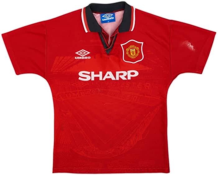 1994-96 Manchester United Home Shirt - 5/10 - (L.Boys)
