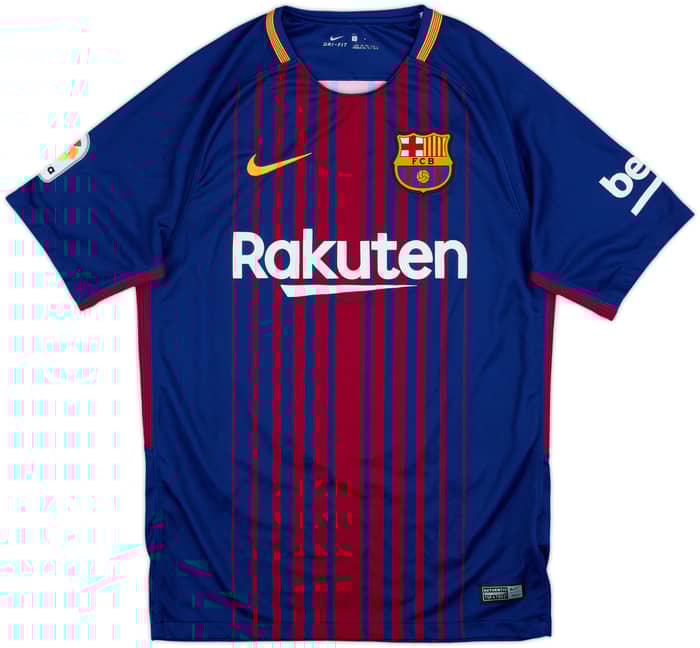 2017-18 Barcelona Home Shirt Suarez #9 - 8/10 - (S)