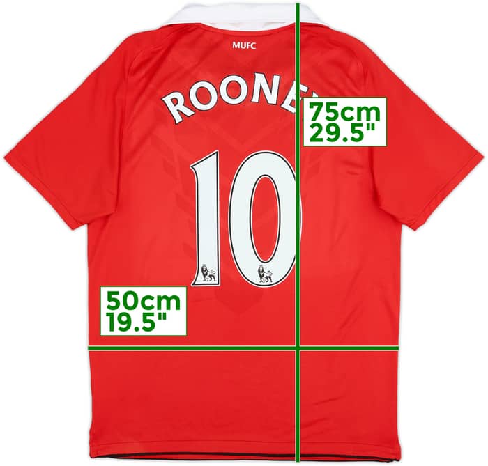 2010-11 Manchester United Home Shirt Rooney #10 - 6/10 - (M)