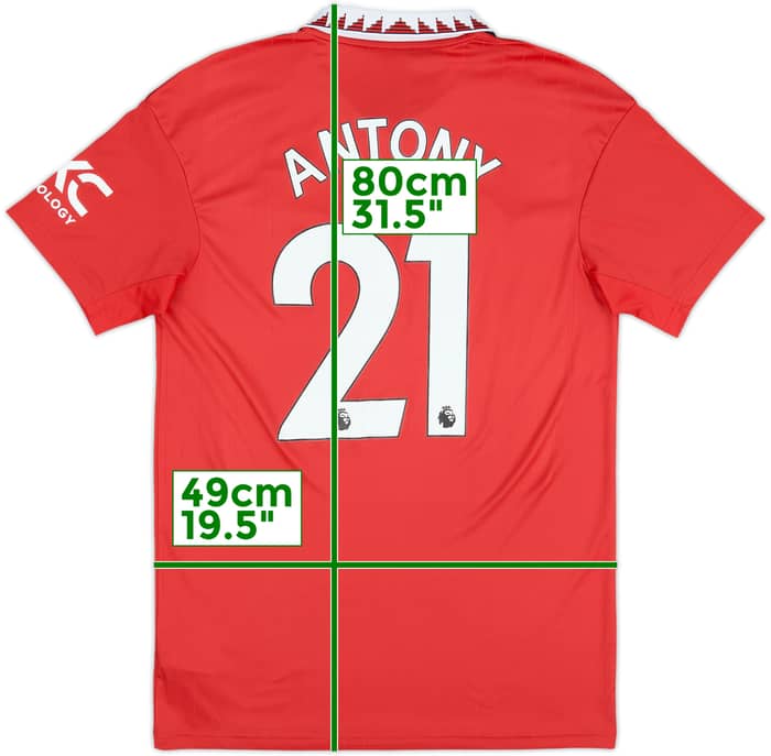 2022-23 Manchester United Home Shirt Antony #21 - 8/10 - (M)