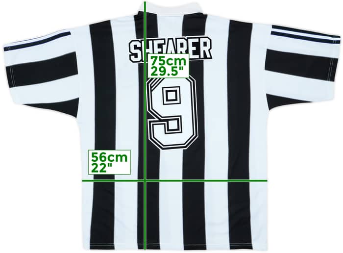 1995-97 Newcastle Home Shirt Shearer #9 - 8/10 - (L)