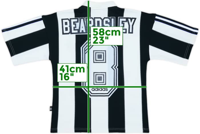 Camiseta de local del Newcastle 1995-97 Beardsley #8 - 8/10 - (XS)