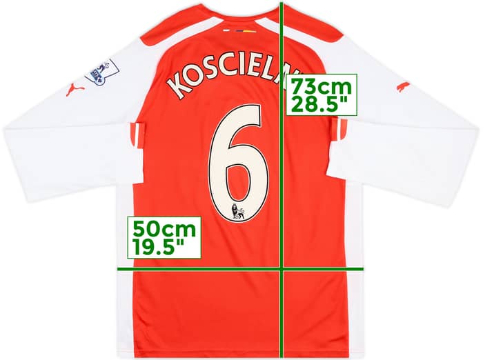 2015-16 Arsenal Home L/S Shirt Koscielny #6 - 8/10 - (M)