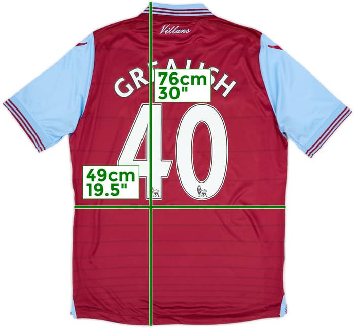 2015-16 Aston Villa Home Shirt Grealish #40 - 10/10 - (S)