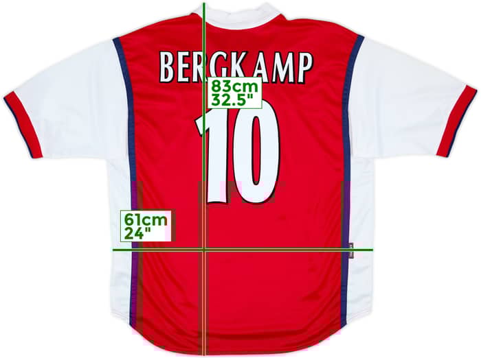 1998-99 Arsenal Home Shirt Bergkamp #10 - 8/10 - (XL)