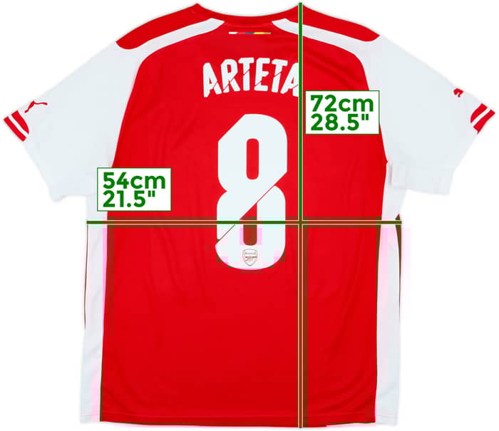 2014-15 Arsenal Home Shirt Arteta #8 - 8/10 - (L)