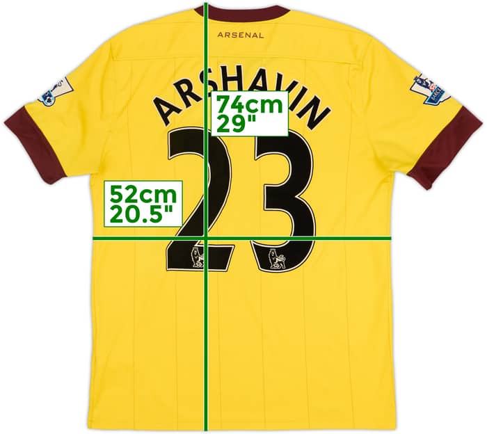 Camiseta de visitante del Arsenal 2010-13 Arshavin #23 - 8/10 - (M)