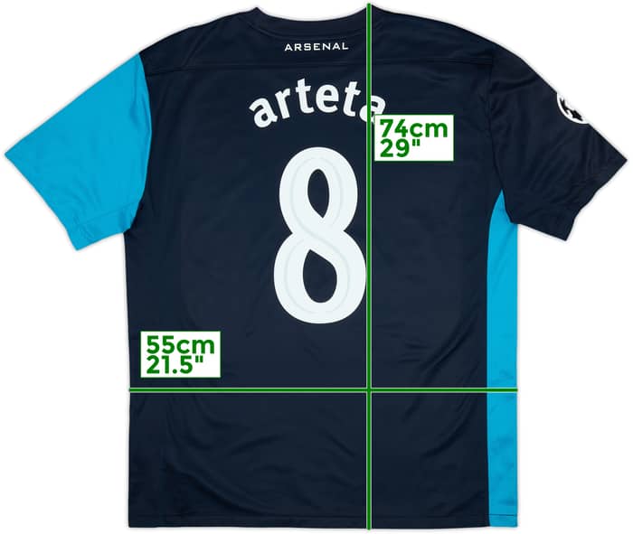 2011-12 Arsenal Away Shirt Arteta #8 - 8/10 - (L)