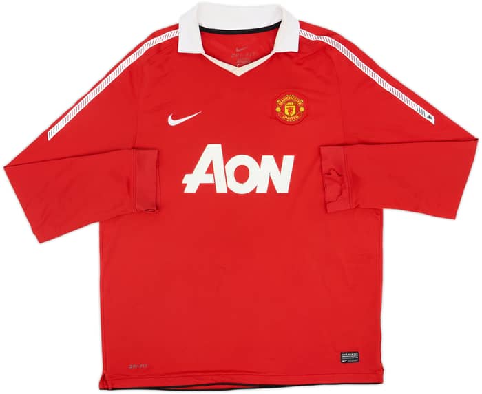 2010-11 Manchester United Home L/S Shirt Rooney #10 - 6/10 - (XL)
