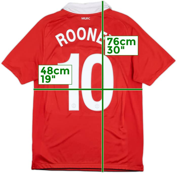 2010-11 Manchester United Home Shirt Rooney #10 - 6/10 - (M)