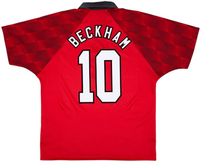 1996-98 Manchester United Home Shirt Beckham #10 - 8/10 - (L)