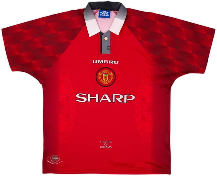1996-98 Manchester United Home Shirt Beckham #10 - 8/10 - (L)