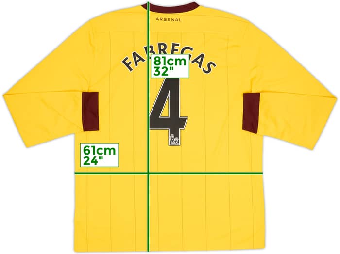 2010-13 Arsenal Away L/S Shirt Fabregas #4 - 8/10 - (XL)