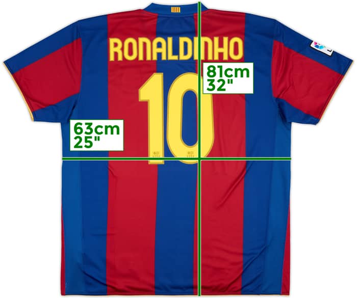 2007-08 Barcelona Home Shirt Ronaldinho #10 - 8/10 - (XXL)